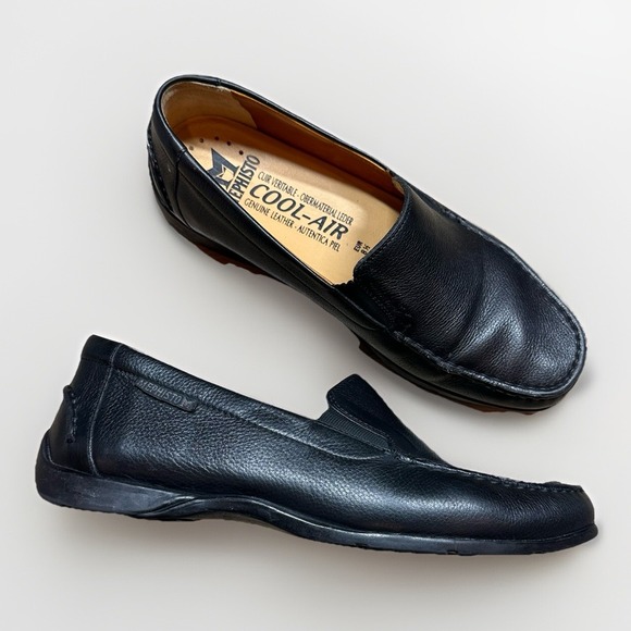 Mephisto Other - Mephisto Leather Slip On Loafers Mens Black Casual Comfort Walking Shoes Size 9
